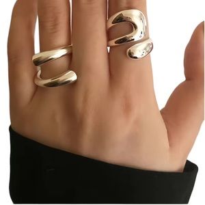 Silver Wrap Ring 2 Piece Set